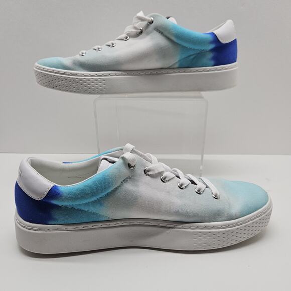Polo Ralph Lauren Court125 Shoes Womens Tie Dye Turquoise Royal Aqua Canvas 6.5 - Picture 2 of 8